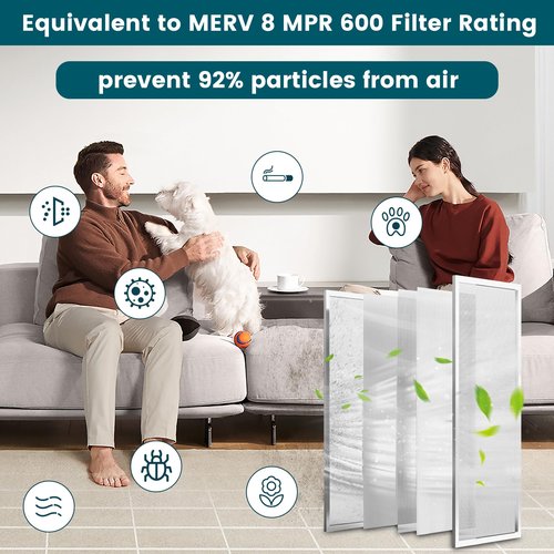 20x25x1 Air Filter-MERV 8, Washable & Reusable Electrostatic Air Filter, AC/HVAC Furnace Filter, Lasts a Lifetime, Permanent Filter, Breathe FresherHome And Office Actual Size:19.75x24.65x0.86Inch