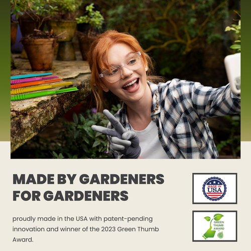 Dibby Seed Sowing Garden Tool Dibber Planter Transplanter – Sow Seeds at the Right Depth – Easily Transplant Delicate Seedlings (Little Dibby) Green