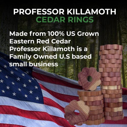 Professor Killamoth 30 Cedar Rings for Clothes Storage - Stop Clothes Damage - 30 Fresh Cedar Rings to Protect Your Clothes