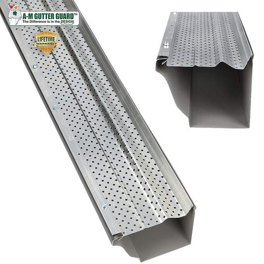 A-M Gutter Guard - Heavy Duty Lifetime Quality Aluminum Leaf & Debris Protection for 5-inch and 6-inch (5 Inch-200 Feet, Mill Finish) - Made in The USA