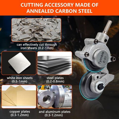 Tyimble 2025 Electric Drill Plate Cutter - Efficient Metal Shears Attachment for Effortless Cutting of Iron, Steel, Copper, Aluminum - Superior Precision and Efficiency, a Must-Have for DIY.
