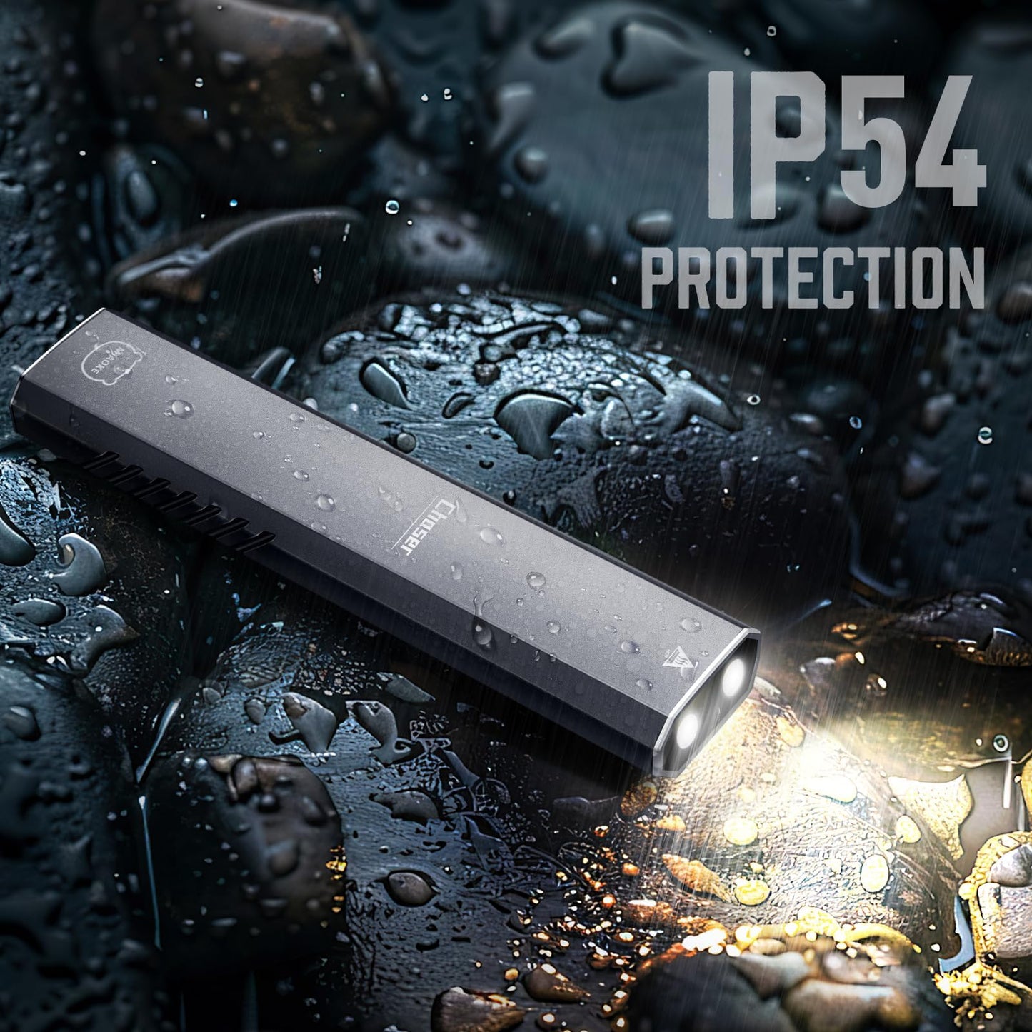 MIAOKE Rechargeable Ultra Thin EDC Flashlight 3000 Lumens UV and White LED Combo Dual Light Sources Compact Pocket Clip Light for Home, Outdoor, Emergency, Night Working, Cycling-Chaser/Gray