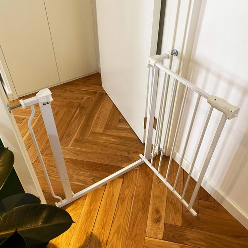 BalanceFrom Easy Walk-Thru Safety Gate for Doorways and Stairways with Auto-Close/Hold-Open Features, 30-Inch Tall, Fits 29.1 - 33.8 Inch Openings, White