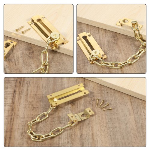 Door Lock Chain Heavy-Duty Secure Guard Door Chain Lock Solid Brass Chains Locks for Front Doors of Home Apartment Hotel Office
