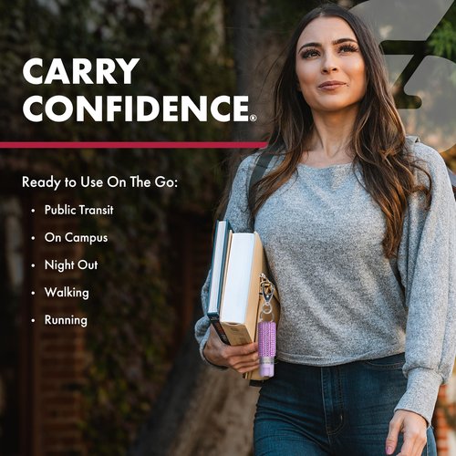SABRE Mighty Discreet Pepper Spray for Self Defense, Protect Against Multiple Threats, 16 Bursts, Small Ultra-Compact Design, UV Marking Dye, Snap Clip, Key Ring, Twist Lock Safety, 0.18 fl oz, 2 Pack