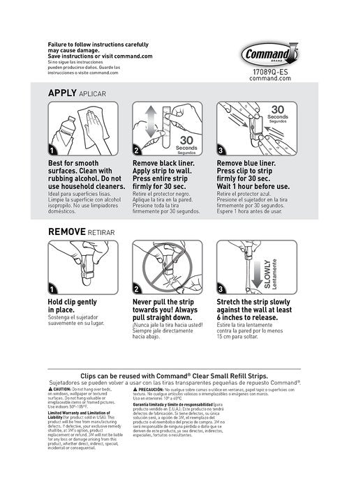 Command Spring Clips, Quartz, 8-Clips (17089Q-8ES), Great for dorm decor
