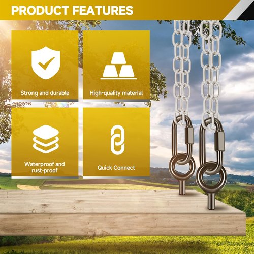 4Pcs 4.2” Quick Link Chain Connector, 2800lbs Capacity M12 Heavy Duty High Strength Giant Carabiners for Hammock, Swing, Camping, Fishing, Hiking