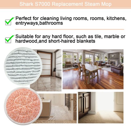 Eifrthe 10-Pack S7000 Replacement Steam Mop Pads,Compatible with Shark S7001 S7000AMZ, S7000 S7001TGT S7201 S7005 S7020 S8001 S8201 Series Steam Mop Pads,Steam & Scrub All-in-One Scrubbing Mop Pads