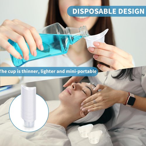 souG 200pieces 5ml Eye Wash Cup Plastic Eye Flush Cleaning Cups Portable Disposable Measuring Cup Portable Eye Bath Washer Cleaning Cups for Eye Rinse and Flush
