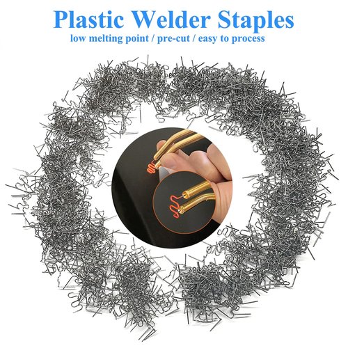 1000pcs 0.8mm Plastic Welder Staples,Plastic Welding Staples,Wave Hot Staples Welding Rods Supplies for Plastic Welder Gun to All Plastic Fix Repair Car Bumpers,Plastic Cracks