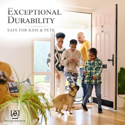 Deck The Door - Door Kick Plate - Elegant Accent & Durable Protection - Anodized Aluminum - Includes Easy Self-Adhesive - 6x34", Satin Black