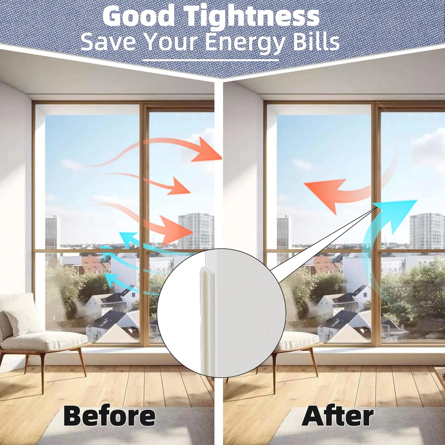 Foam Weather Stripping Door Seal Strip for Small Gap, V Shape Self-Adhesive Door Weatherstripping Door Frame Insulation for Winter,Draft Blocker,Dustproof Tape（33Feet,White）
