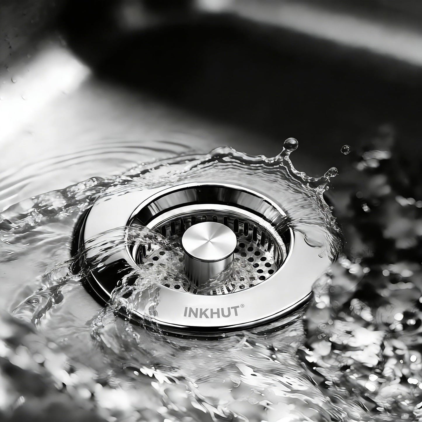 Upgraded 3 in 1 Kitchen Sink Drain Strainer - Stainless Steel Sink Stopper, Anti-Clogging Food Catcher Basket, Sink Bounce Core Drain Strainer Plug for US Standard 3 1/2 inch Drain (Mirror Silver)