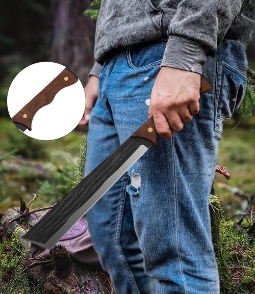 WICING Machete, 16.7" Machete for Cutting Trees Heavy Duty, 3Cr13 Stainless Steel Full Tang with Nylon Sheath, Great for Clearing Brush, Survival, Camping and Outdoor