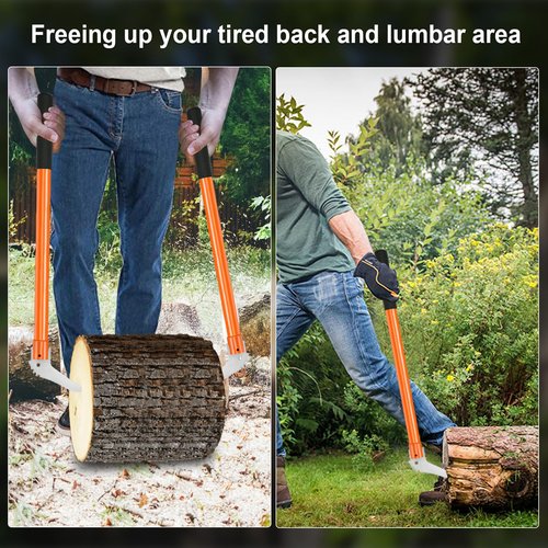 Meyoppm Hookaroon 28.3 Inch, Pickaroon Logging Tool with Anti-Slip Handle, Hookaroon Logging Tool for Rotating, Dragging, Stacking Logs