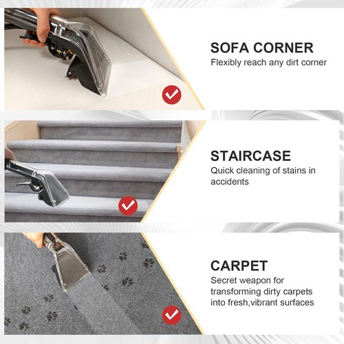 Upgraded Extractor Hose Kit for Shop Vac,Add Hard Bristle Brush,Equipped with 10FT Hoses and 25 FT Water Pipes,Converts the Vacuum Cleaner into a Carpet Cleaning Machine,Cleaning Home,2-Year Warranty