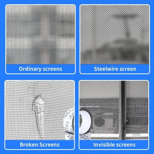 Strong Adhesive Screen Repair Tape, 2025 Upgrade Screen Repair Kit Window Screen Repair Tape, Household Self-Adhesive Screen Tape Mesh Window Repair Patch for Doors, Windows (Gray)