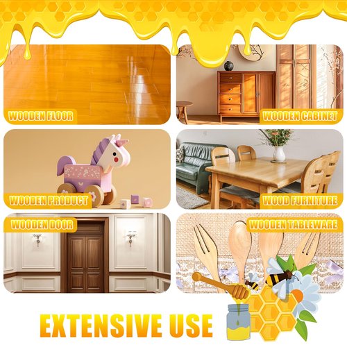 G · PEH 2PCS Natural Beeswax Care Spray & Restorer: Beeswax Spray Furniture Polish, Wood Cleaner,Natural Wood Furniture Polish for Floor, Tables, Cabinets (240ml+Sponge+Cloth)