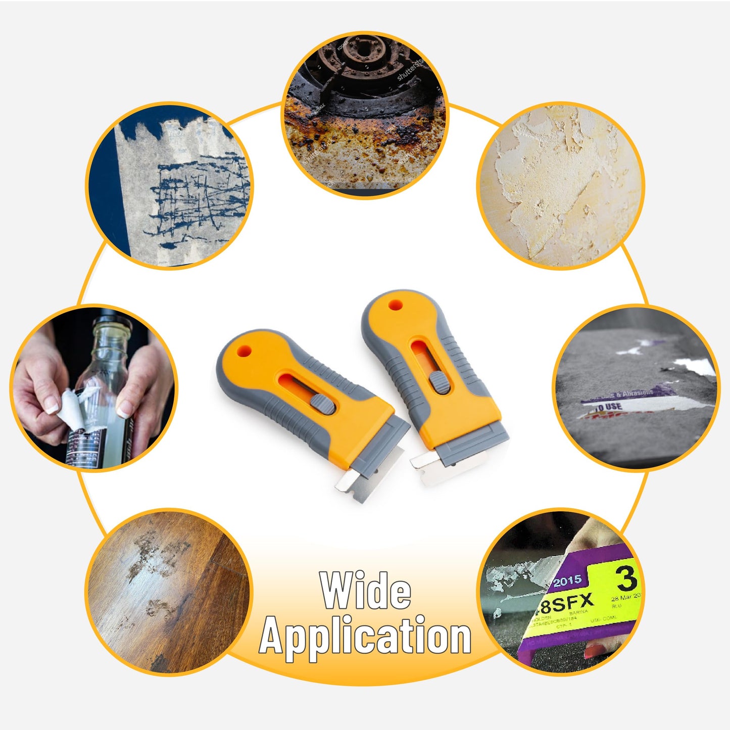 Bates- Razor Blade Scraper, 2 Pack, Razor Scraper Set with 30 Extra Blades, Razor Scraper, Window Scraper, Scraper Tool, Glass Scraper, Scraper Blades, Blade Scraper, Razor Blade Retractable.