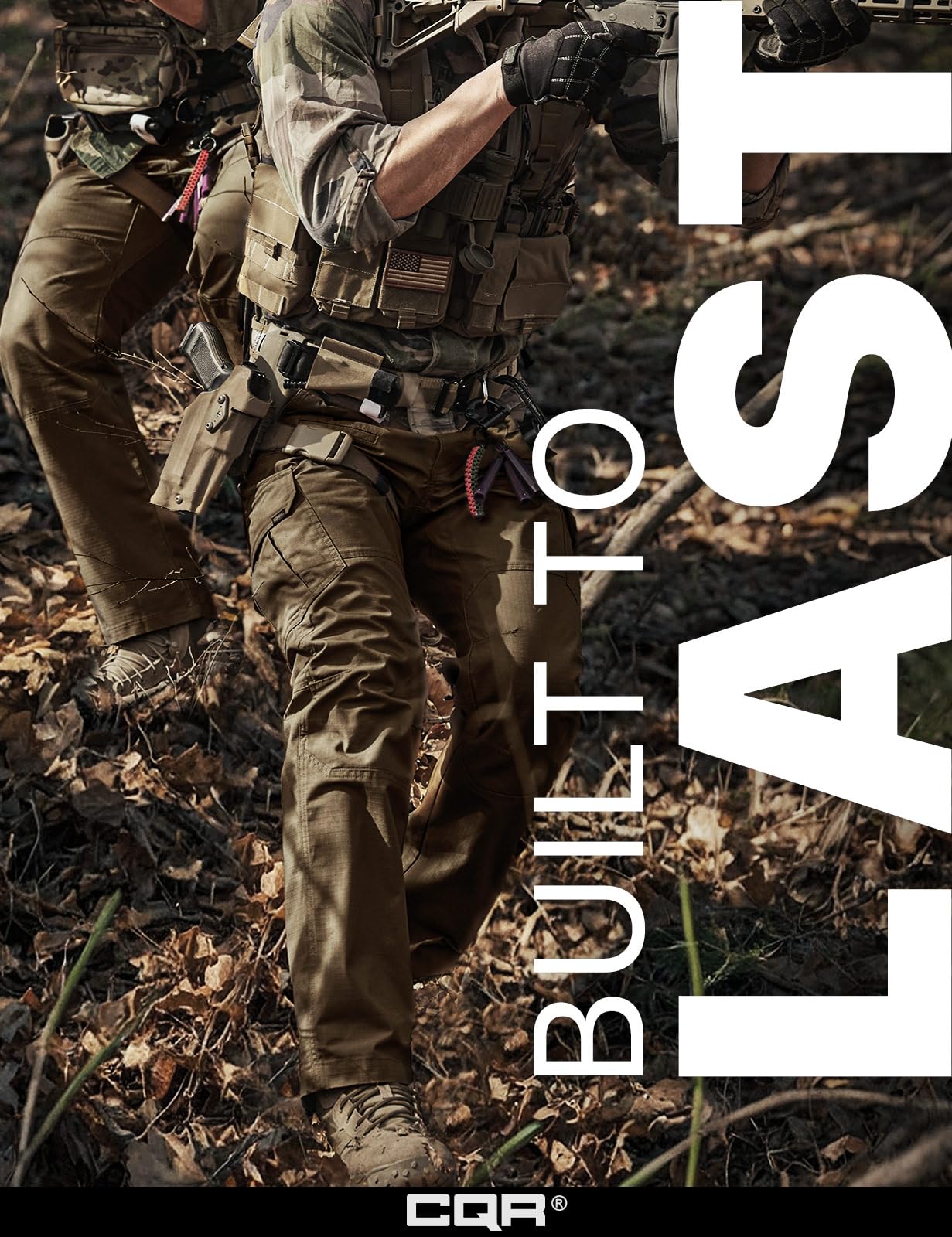 CQR Men's Tactical Pants, Water Resistant Ripstop Cargo Pants, Lightweight EDC Work Hiking Pants, Outdoor Apparel, Raider Tundra, 34W x 30L