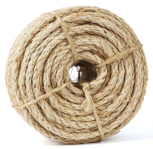 Twisted Sisal Rope 1/4" x 50ft - All Natural Chemical Free, Cat Tree Rope Twine for Scratching Post Repair, Replacement, and Crafts Gardening Home Decorating