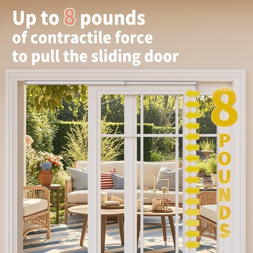 Self Sliding Door Closer, Self Closing Sliding Patio Door Closer, Suitable for 5-6 Feet Automatic Sliding Door, for Used in Patio, Balconies, Kitchens, Bathrooms, etc.