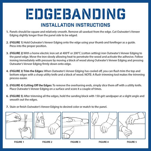 Edgemate 13/16" White Melamine Iron-On Edge Banding Tape (25 Feet) Pre-Glued with Hot Melt Adhesive | By Outwater