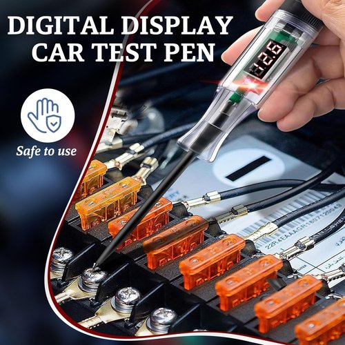 Test Light Automotive Digital Fuse Tester 5-120V – Automotive Voltage Tester with LED Display, Piercing Probe, Electrical Voltage Test Pen for Car, Truck, RV, Boat Circuit Testing 6V 12V 24V