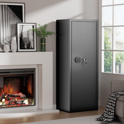 INTERGREAT 10-15 Rifle Gun Safe, Fireproof Home Safe for Rifles and Pistols, Large Unassembled Rifle Safe with 3 Removable Gun Racks,Digital Rifle Safes with 4 Pistol Pockets