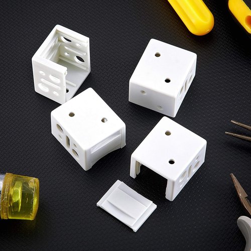 Jetec 2 Pieces 1 Inch Blind Brackets White Profile Box Mounting Bracket Window Blinds Headrail