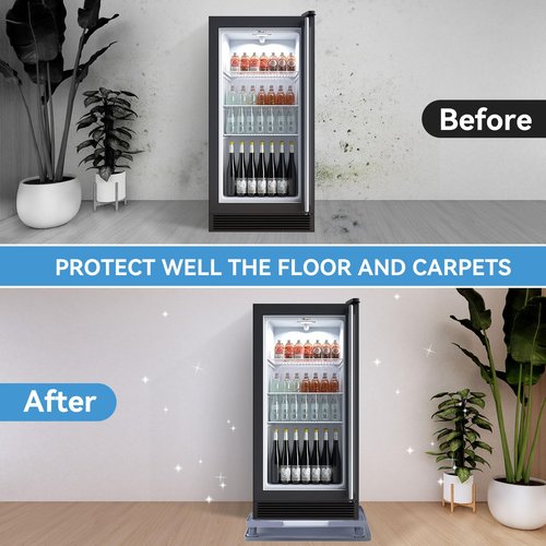 Mini Fridge Stand with Silicone Drip Tray, Universal Stand Base Adjustable Refrigerator Stand with 4 Strong Feet, 24''x 24'' Drain Pan, Suitable for Fridge, Washing Machine, Dryer, Wine Cabinet