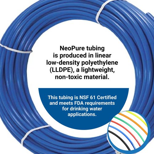 Neo-Pure - 3/8" OD LLDPE Polyethylene Tubing (1/4" ID) | Pneumatic Hose Pipe Air Hose for Air Line or Fluid Transfer Applications | Flexible and Durable (Black, 10FT (3/8" OD))