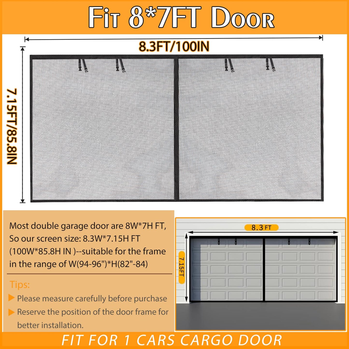 Magnetic Sliding Screen Door - Fiberglass-Fit 72x96in, 74x97in Mesh for Sliding Glass & French Doors, Keeps Bugs Out, Patio & Outdoor Use