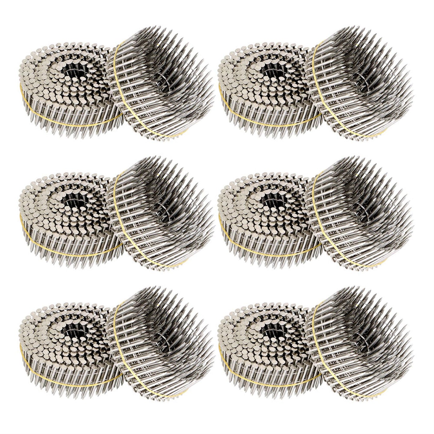 findmall 3600 Count 1-1/2-Inch x .090-Inch Ring Shank Stainless Steel Siding Nails 15-Degree Collated Wire Coil Siding Nails for Wood Siding or Fencing Applications