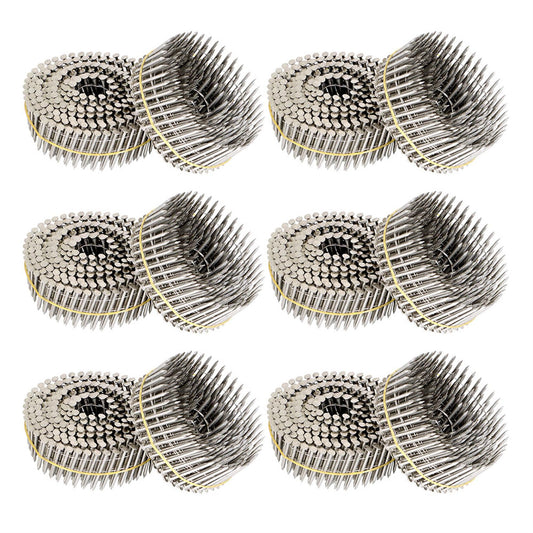 findmall 3600 Count 1-1/2-Inch x .090-Inch Ring Shank Stainless Steel Siding Nails 15-Degree Collated Wire Coil Siding Nails for Wood Siding or Fencing Applications