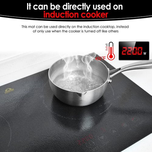Cook's Aid Large Induction Cooktop Protector Mat 21.2x35.4 Inch,Translucent (Magnetic) Stove Top Cover for Electric Stove, Silicone Stove Mat for Glass Top Stove,Glass Top Stove Cover (LTSICT10)