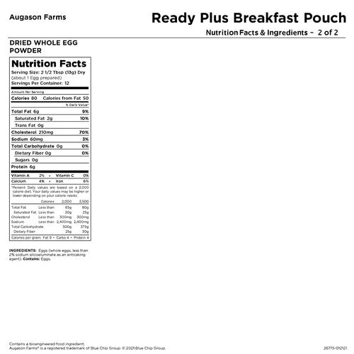 Augason Farms READY PLUS Breakfast Emergency Food Supply | 30-Year Shelf Life