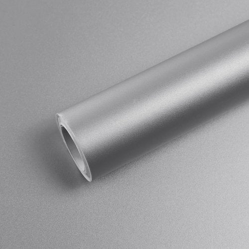 Qianglive Sliver Contact Paper for Countertops 15.7" x 118" Thick Metallic Peel and Stick Wallpaper Modern Removable Self Adhesive Vinyl Wallpaper for Kitchen Refrigerator Cabinets