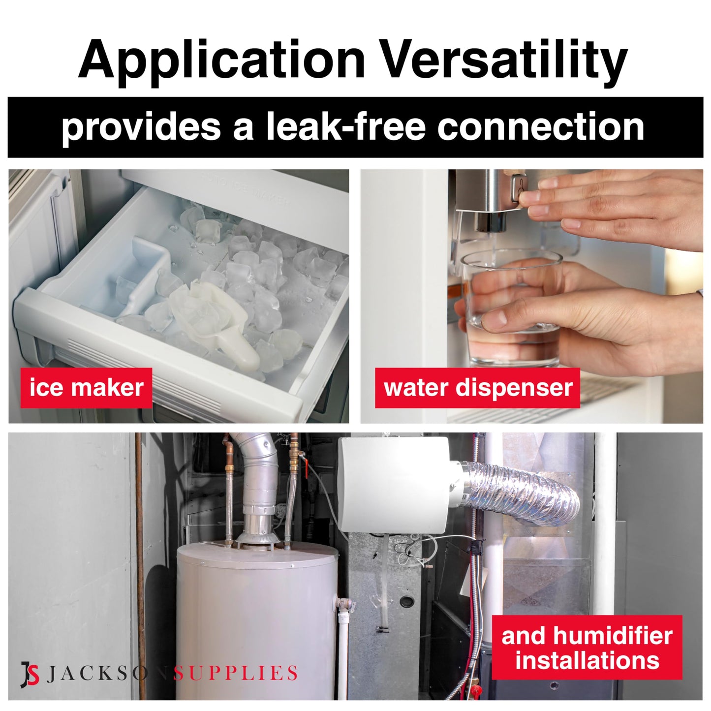 Ice Maker Supply Line and Humidifier Installation Kit for Refrigerators & Freezers, 1/4” x 25’ Poly Tubing, Includes Quick Connect Saddle Valve, Compression Fittings and Adapters