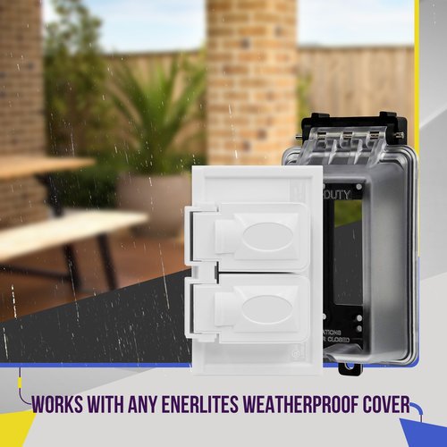 ENERLITES Weatherproof Outlet Box with Three 3/4-in Threaded Outlets, Outdoor Electrical Box, 3 Holes 0.75” Each, 1-Gang, 4.57” Height x 2.83” Length x 2.05” Depth, EN1375