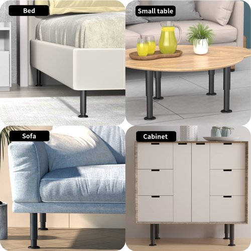 Wlrrcwdttc 4 Pcs Metal Adjustable Furniture Legs 4.72-7.87 inch, Adjustable Cabinet Legs for Sofa/Bed/Chair/Couch/Dresser/Table,Heavy Duty Bed Replacement Support Legs for Bed Frame/Bed Center Slat
