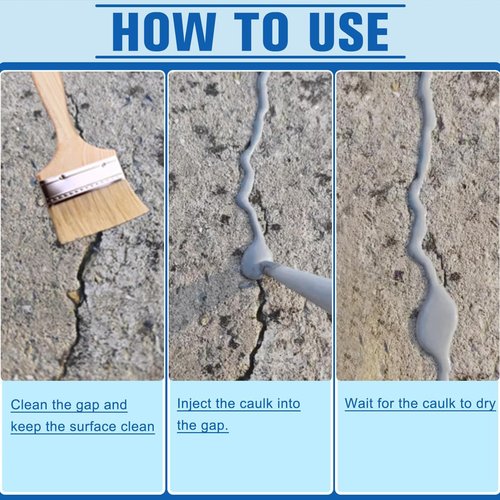 Concrete Caulking Adhesive,Self Leveling Concrete Crack Filler,Self Leveling Sealant,Heavy Duty Crack Filler for Driveway,Quick Drying Sealant for Professionals(Grey/100g)