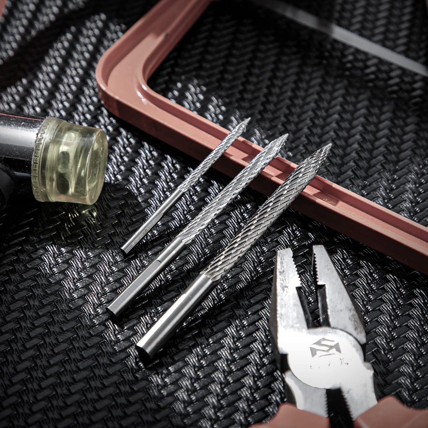 Tallew Tire Reamer Drill Bit Multi Sizes Tire Repair Carbide Burr Drill Bit Patches Plug Cutters Wire Cutter Carbon Steel Reamer Repair Tools(3 Pack,3 mm 4.5 mm 6 mm)