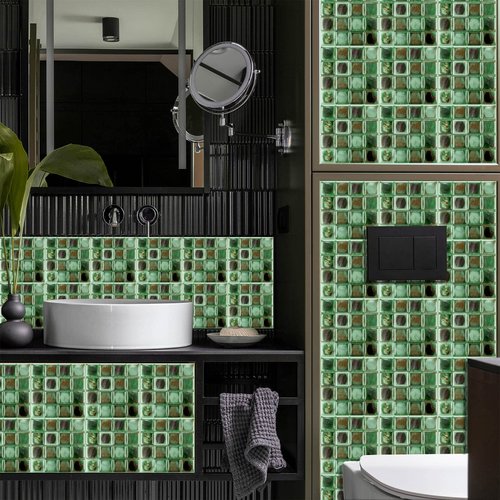 10 Sheets Peel and Stick Wall Tile Self Adhesive Subway Wall Tiles Self Adhesive Tile 4"x4" for Kitchen Backplash, Bathroom Vanities, Fireplace Decor, Laundry Table
