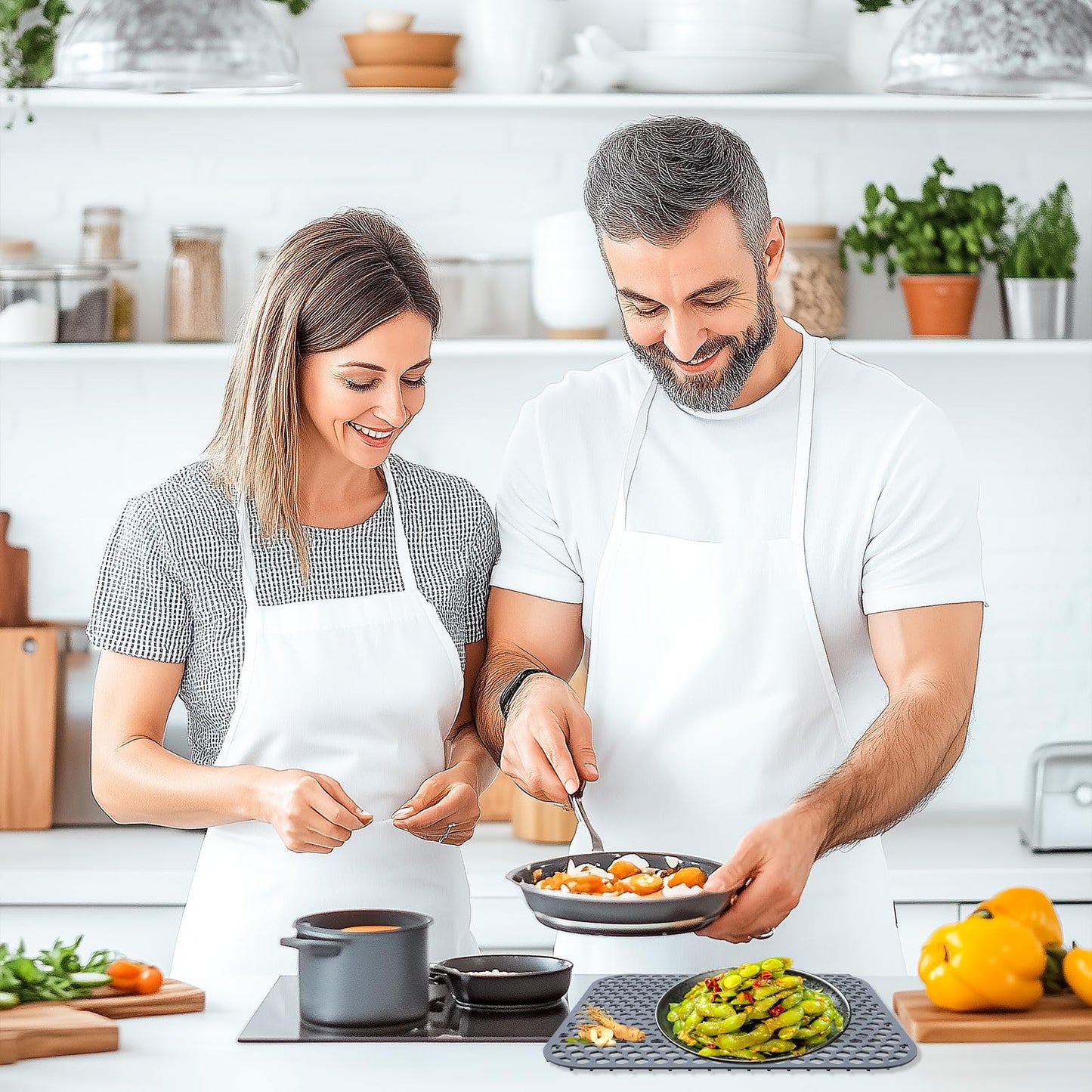 3pcs Grey Kitchen Sink Mats and Sink Saddle Set,13.38 X 11.4inch Non-Slip Heat Resistant Silicone Sink Mat Sink Bottom Grid Sink Divider Center Drain