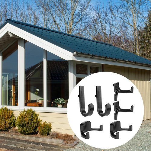 6pcs Storage Shed Hooks for Suncast, Black J U Y-Shape Hanger Tool Heavy Duty Tool Hangers Hooks Garden Shed Accessories for Suncast Garage Wall Organization