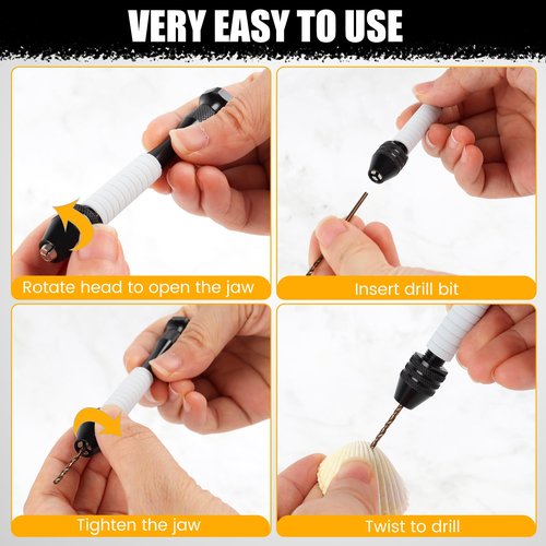 Mulwark Precision Pin Vise Hand Drill Set 25 Pcs - Premium Manual Small Hand Drill with HSS Micro Twist Bits for Jewelry, Wood, Plastic, and More - Mini Hand Drill for Crafts