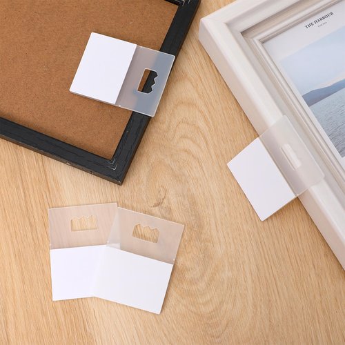 30PCS Adhesive Picture Hangers Without Nails, Plastic Sawtooth Wall Hangers, No Nail Stick on Poster Hanging No Hole Damage Free Picture Hanger Frame Hooks for Back of Frames