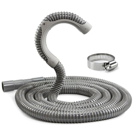 TOMOON 12Ft Universal Washing Machine Drain Hose Flexible Extension Hose with Clamp,Industrial Grade Polypropylene Corrugated,Fit for Most Household Washing Machines(10-Years Warranty)