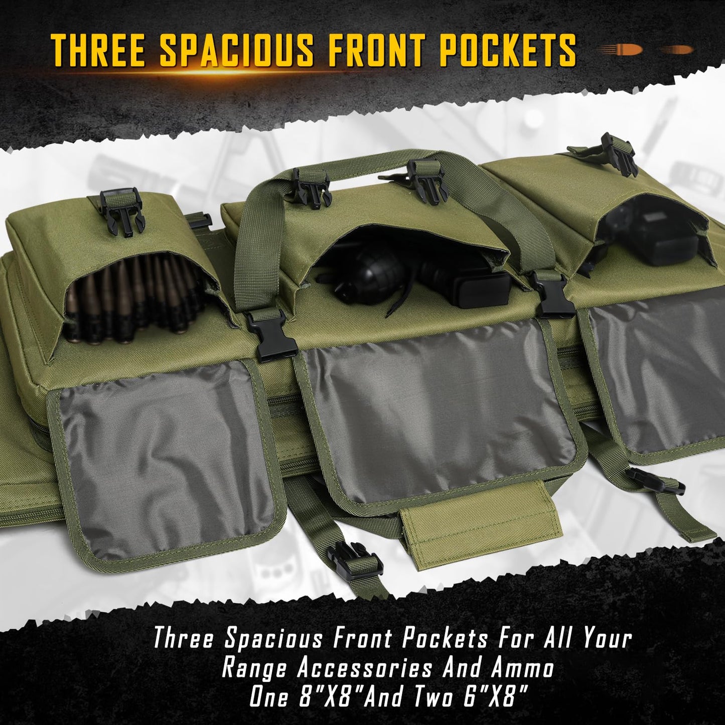 DULCE DOM 36 inch Double Rifle Case Soft Gun Bag for Rifles Pistols Storage & Transportation, All Around Shooting Range Tactical Backpack, Valentine Gifts for Men Boyfriend Husband